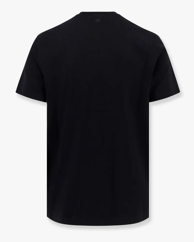 AMI Paris Men's T-Shirt Organic Cotton Black T-Shirts And Polos Black