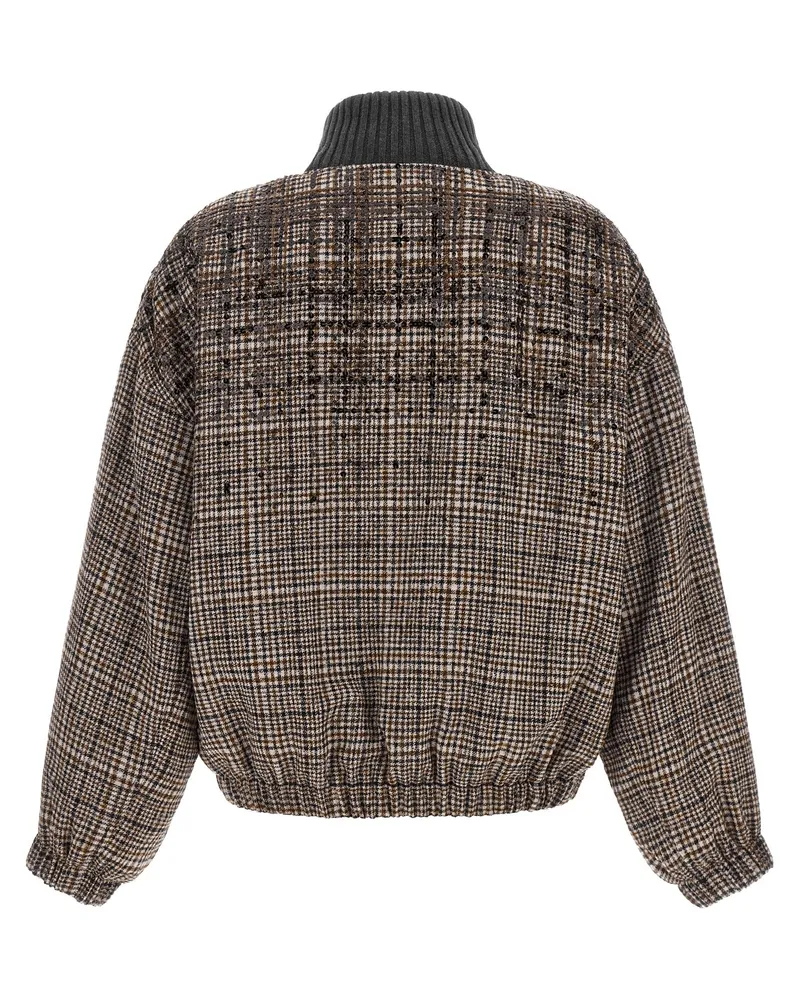 Brunello Cucinelli Women's Brown Alpaca Leather Bomber Clothing Brown