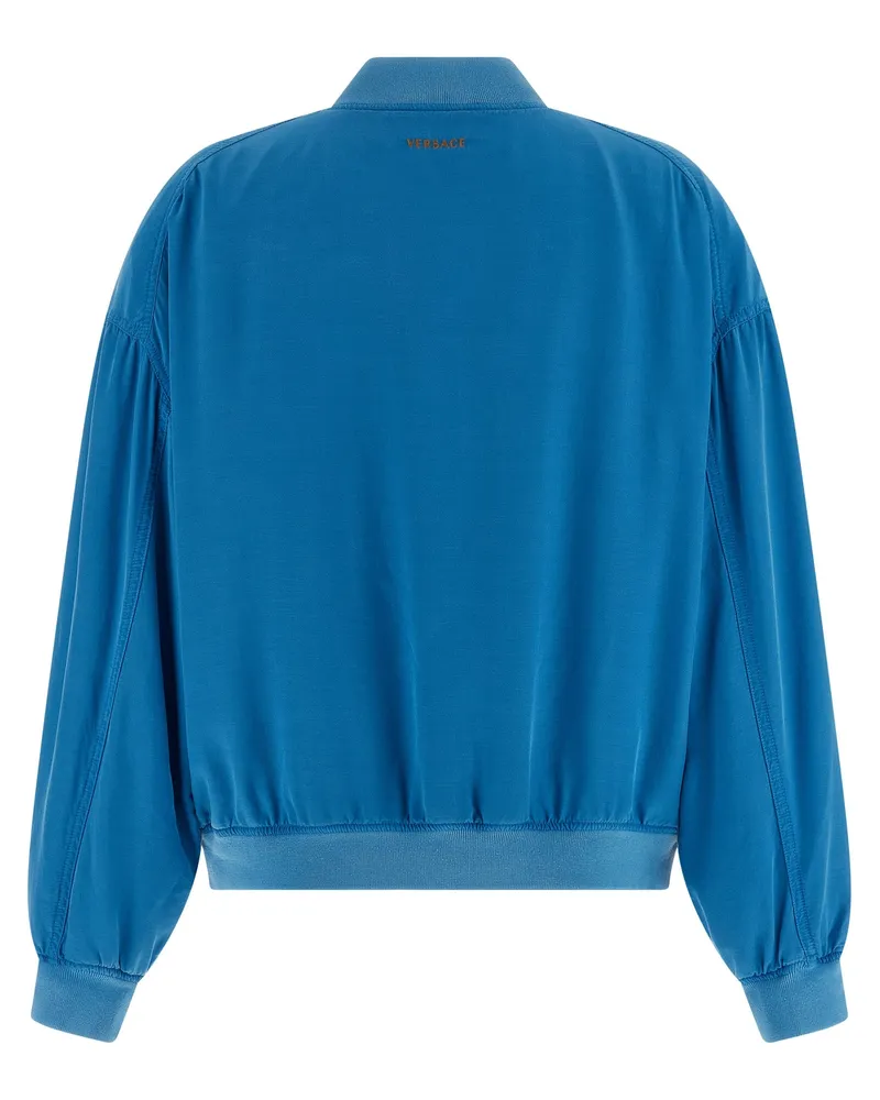 Versace Women's Blue Silk Bomber Clothing Blue