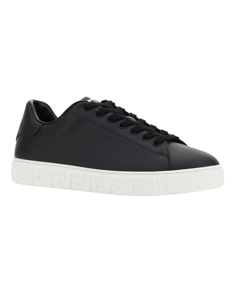 Versace Men's Leather Sneakers Black Black