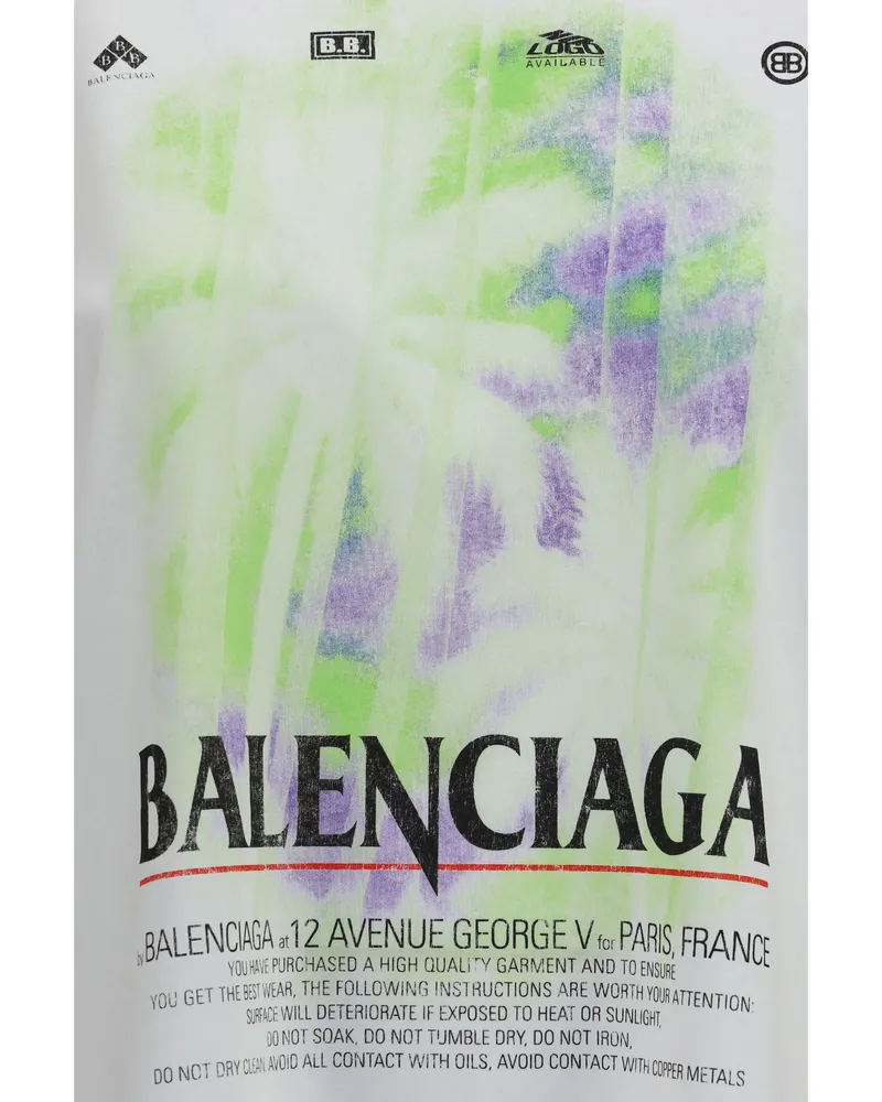 Balenciaga Women T-Shirt Cotton White Full T-Shirts & Jerseys White