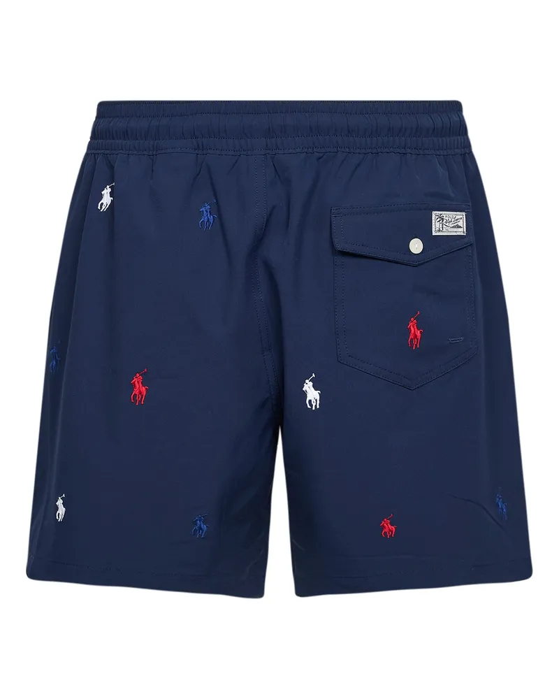 Ralph Lauren Men Swim Trunks Traveler Classic Blue Cotton Beachwear Sea Clothing Navy