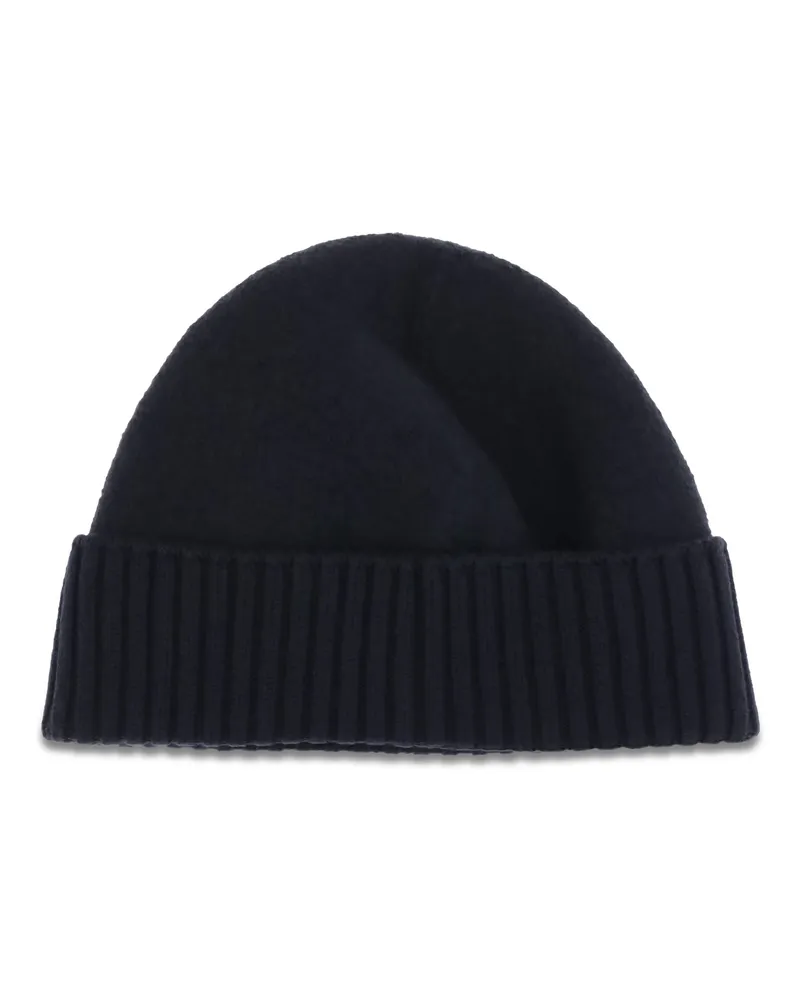 Dolce & Gabbana Men's Beanie Hat Dark Blue Wool Black