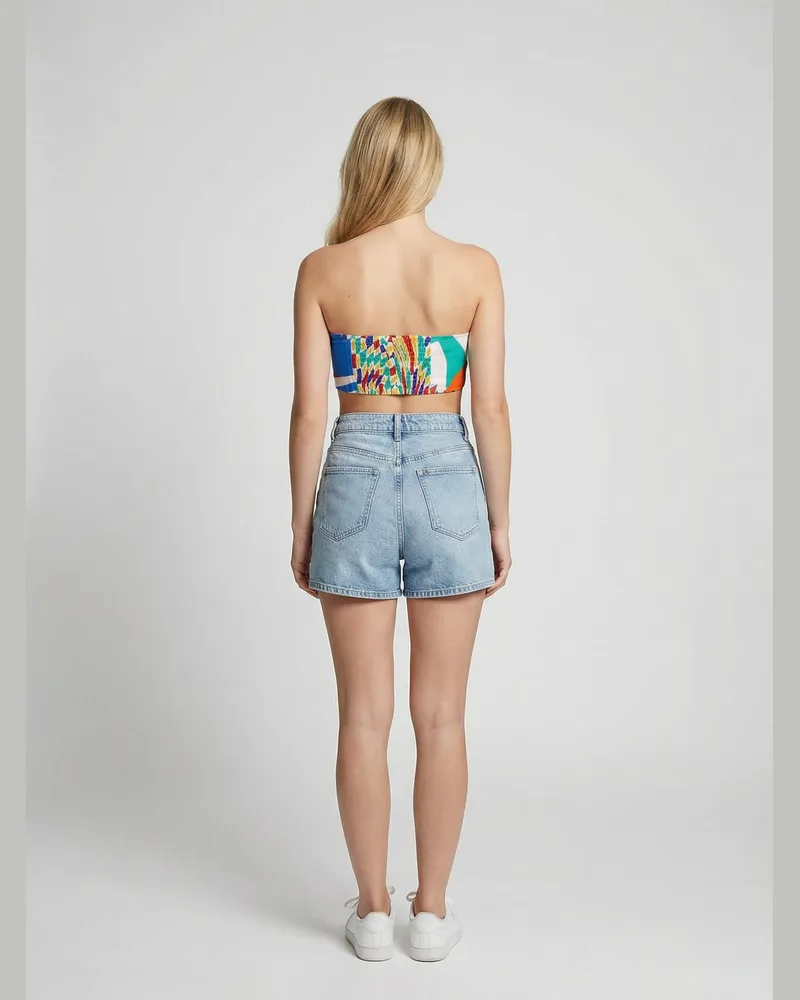 Dolce & Gabbana Women's Multicolor Denim Shorts Multicolor