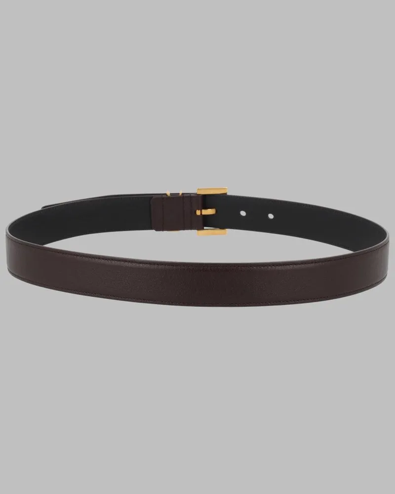 Saint Laurent Cassandre Belt — Brown Brown