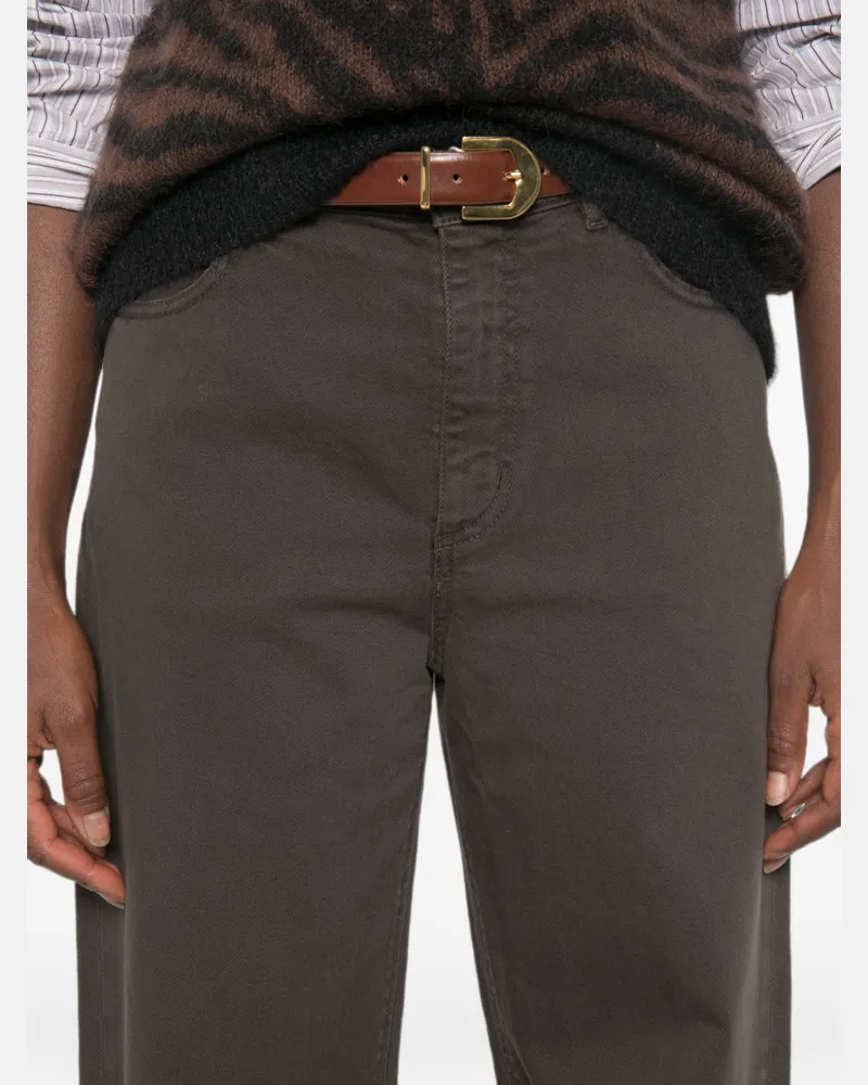 P.A.R.O.S.H. Wide-Leg Denim Jeans — Brown Brown