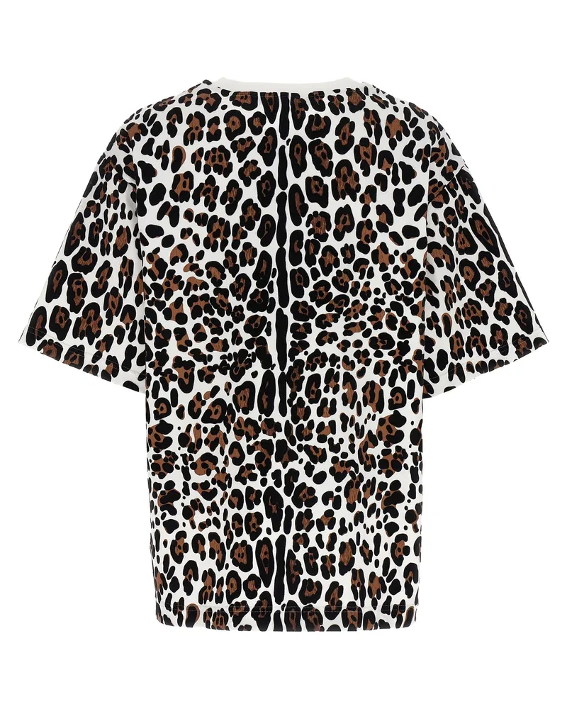 Dolce & Gabbana Leopard-Print Cotton T-Shirt — Multicolor Multicolor