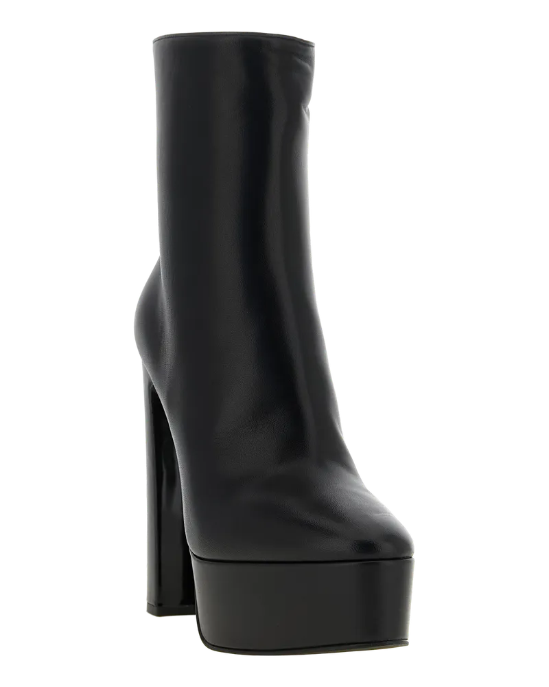 Le Silla Women's Black Lamb Leather Ankle Boots Black