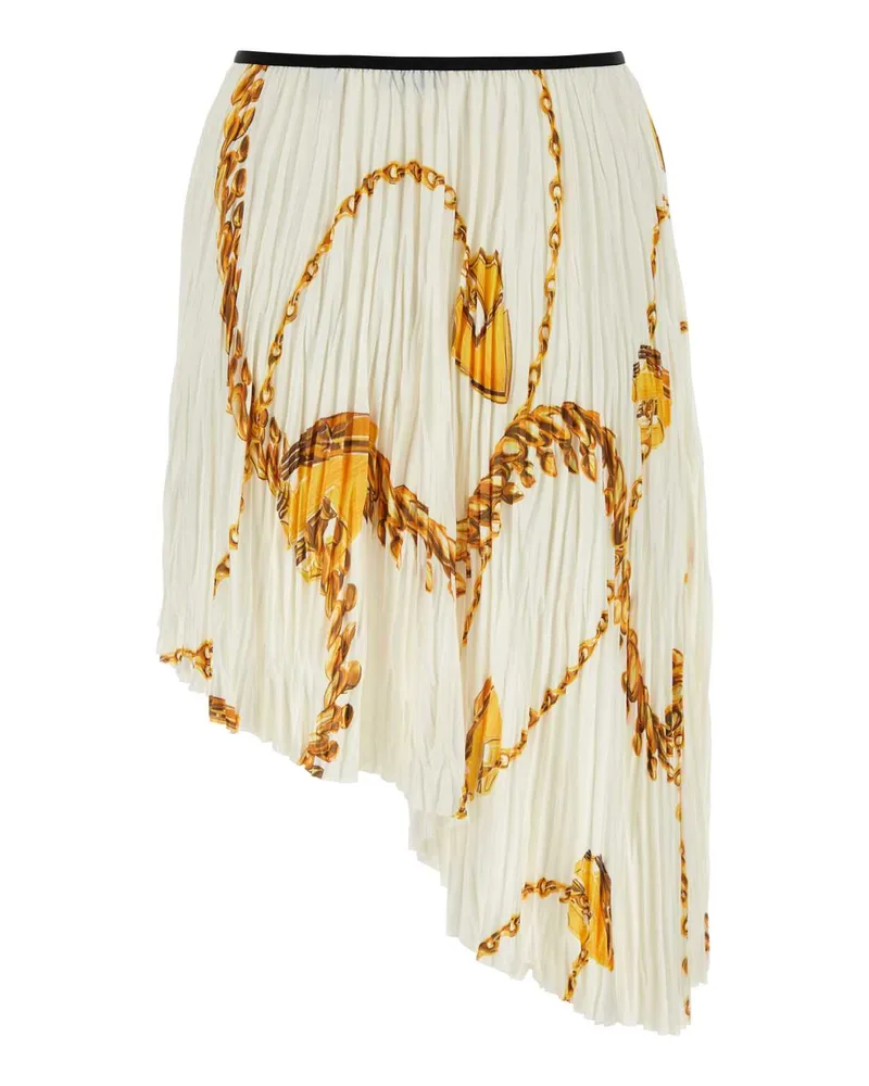 Burberry 8088150 B9555 Goldwhite Exterior: Polyester Gonne Skirt White