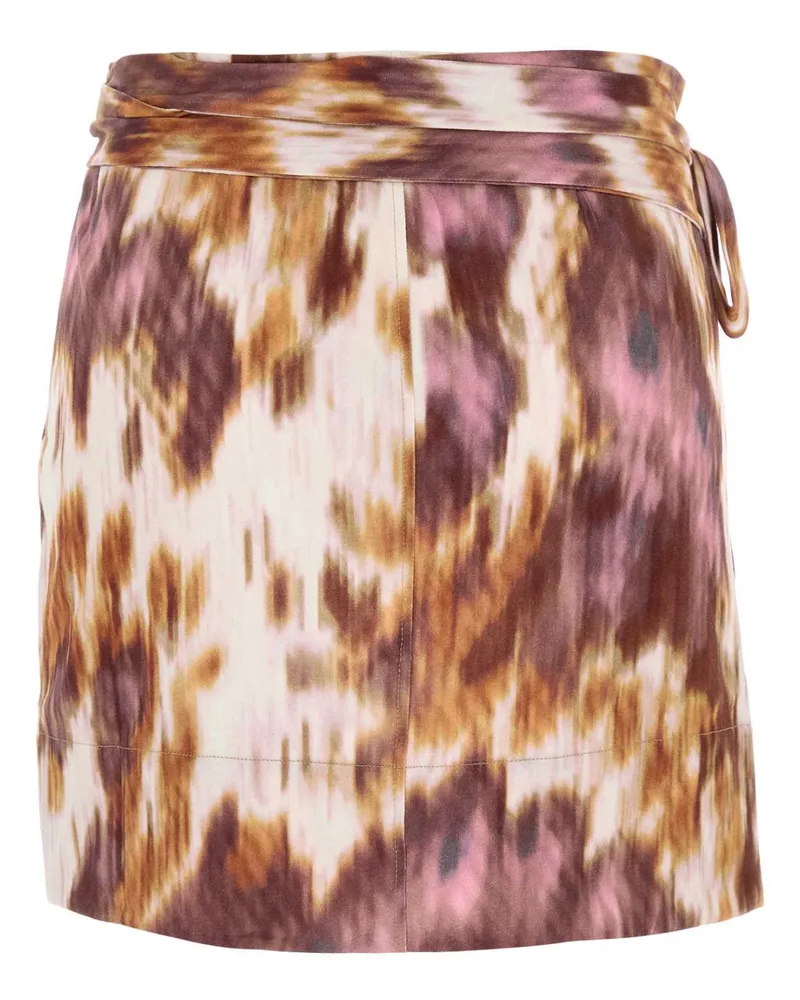 Étoile Isabel Marant Women's Printed Cotton Berenice Mini Skirt Ecruochre Exterior: Gonne Multicolor