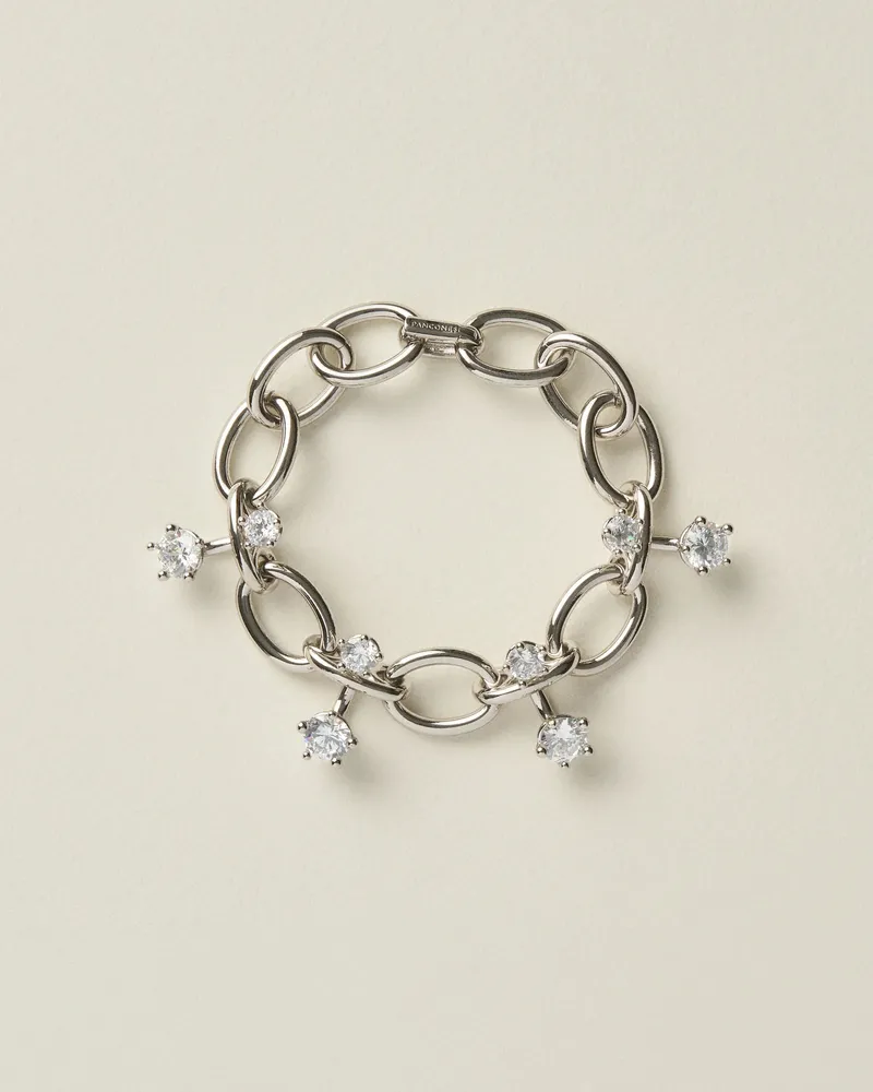 PANCONESI Women's Bracelet Diamanti Chain En Laiton Argenté Silver Jewelry Bijoux Silver