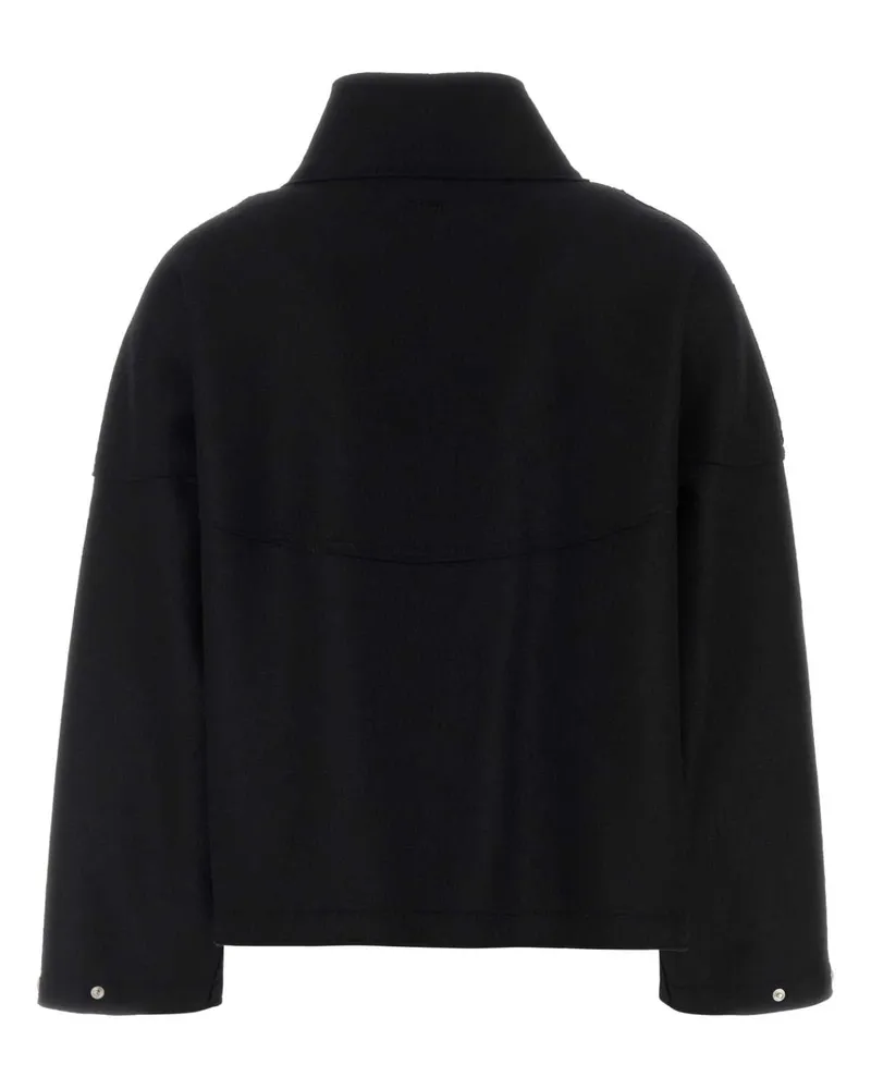 Herno Half-Zip Virgin Wool Sweatshirt — Black Black