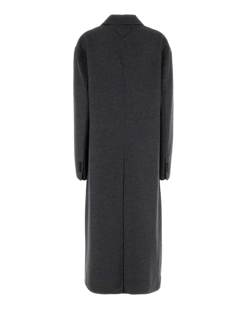 Prada Women's Dark Grey Wool Blend Coat Ardesia Wswv Cappotti Gray