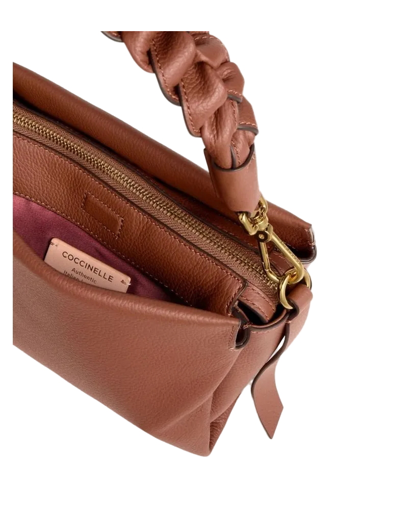 Coccinelle Women's Top Handle Bag Cognac-Black Bovine Leather - Top-Handle-Bags Cognac/black Cognac