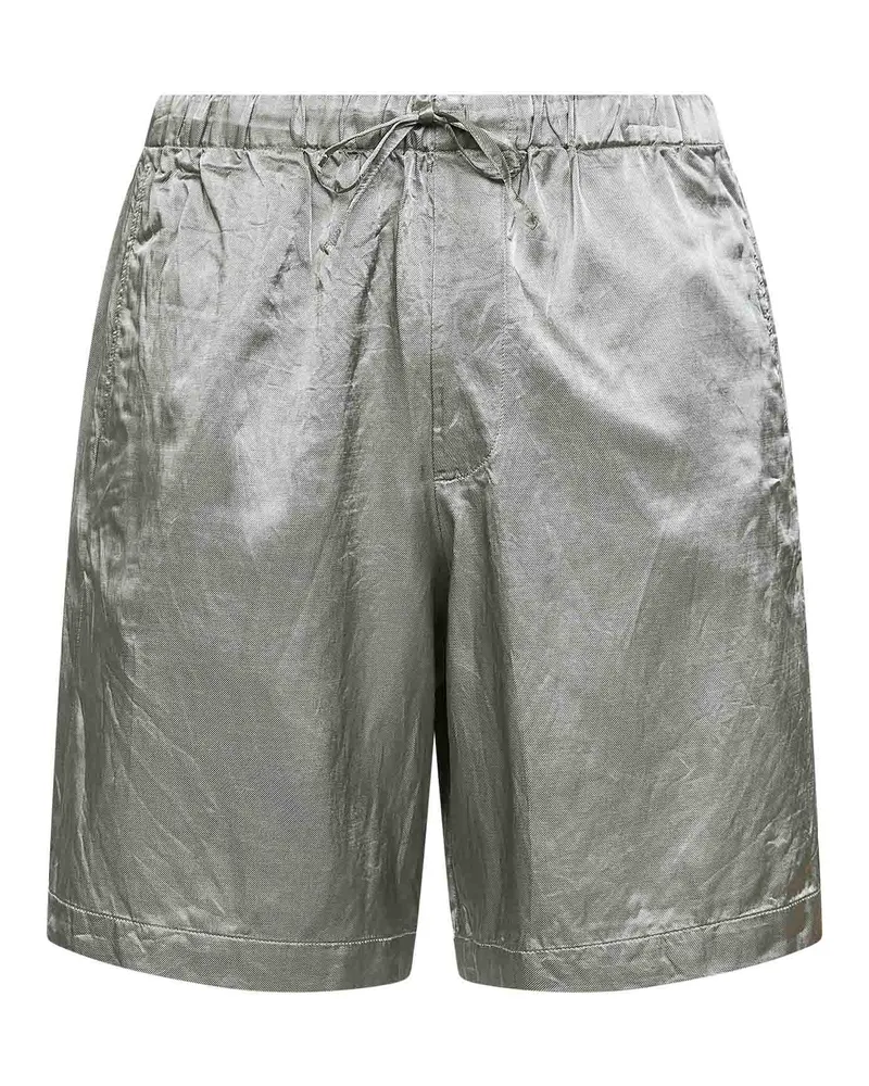 Dries van Noten Cupro-Cotton Blend Shorts — Green Green