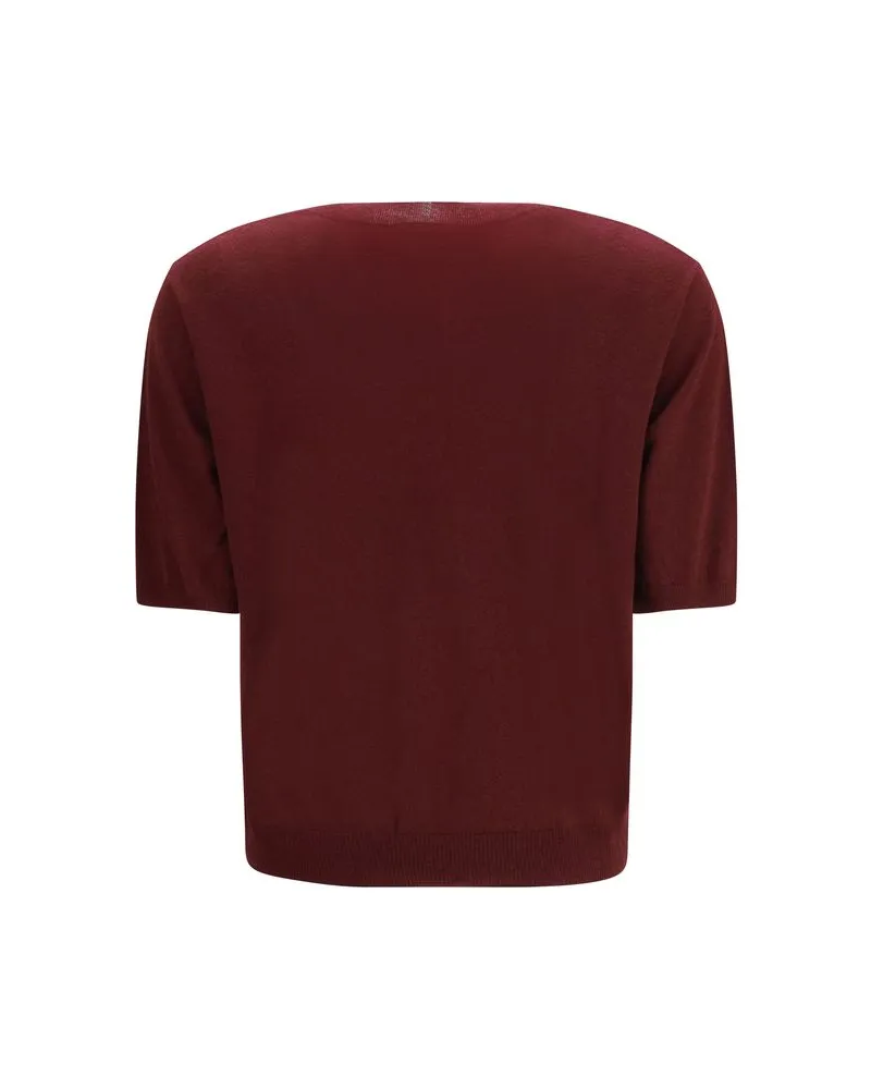 Max Mara Women's Bordeaux Wool Oves Aries T-Shirt Red