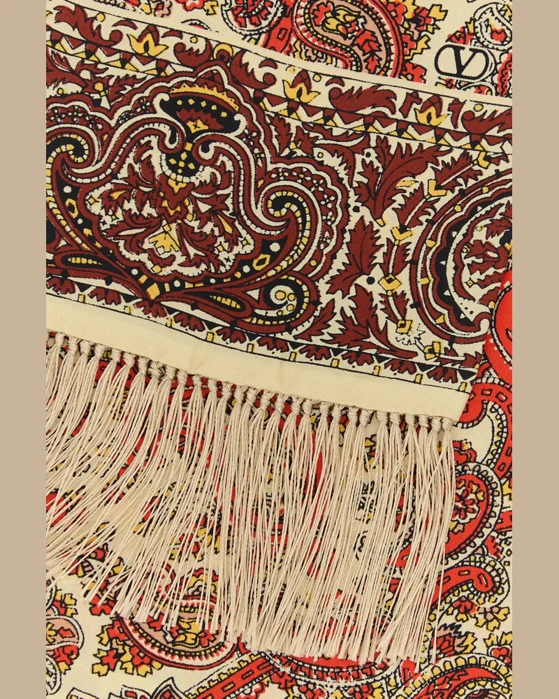 Valentino Garavani 6y2e600auzv Qq7 Gialloaranciobordeaux Sciarpe E Foulard Scarfs Multicolor
