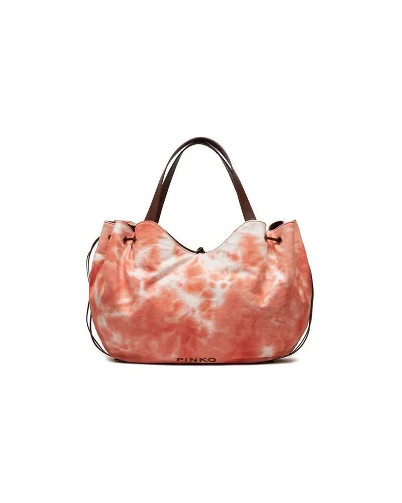 Pinko Women's Tote Bag Orange Cotton - Tote-Bags Orange