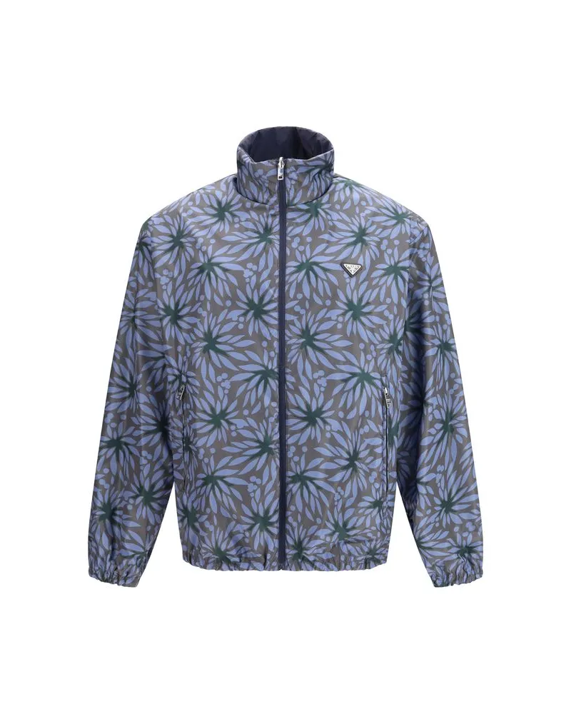 Prada Men's Blue Recycled Polyamide Shell Jacket Clothing Blue