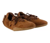 Women's Lace-Up Lambskin Sneaker Brown