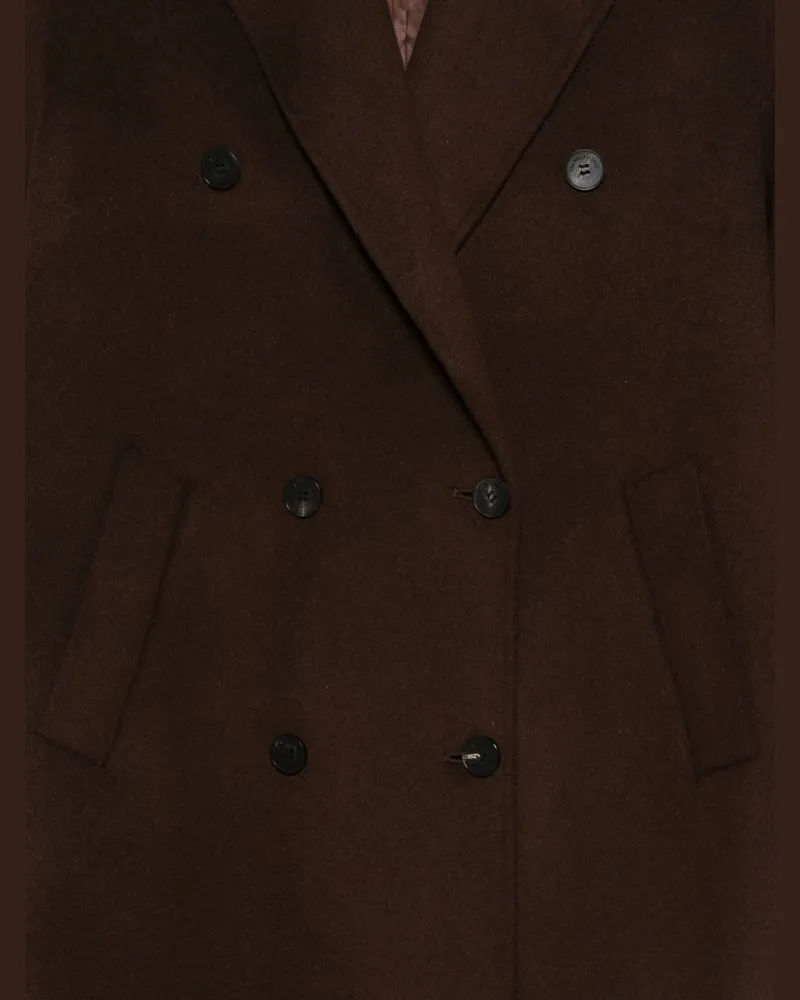 032c Double-Breasted Wool Coat — Brown Brown