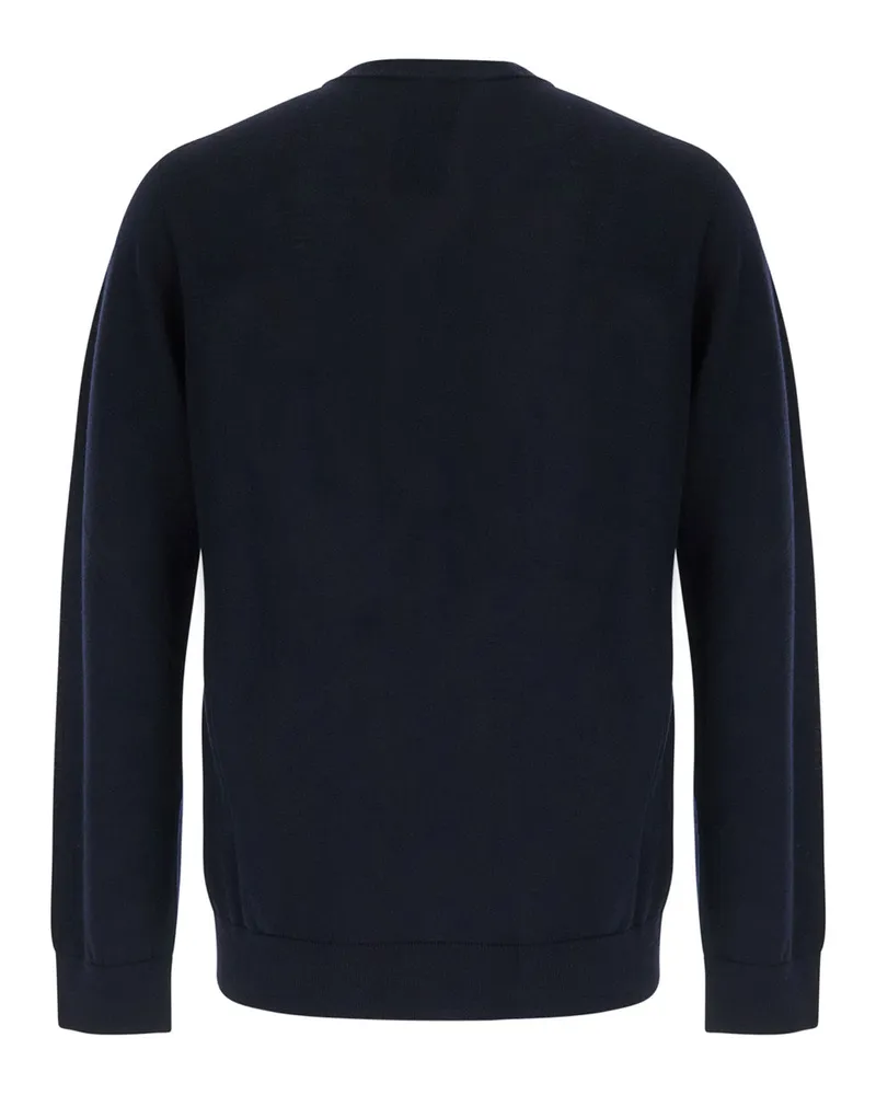 Giorgio Armani Merino Wool Crewneck Sweater — Navy Navy