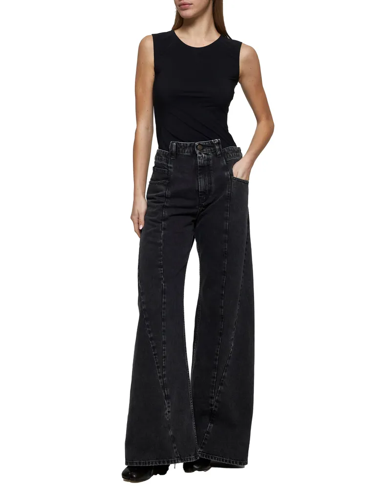 Maison Margiela Women's Black Decortiqué Jeans Cotton Black