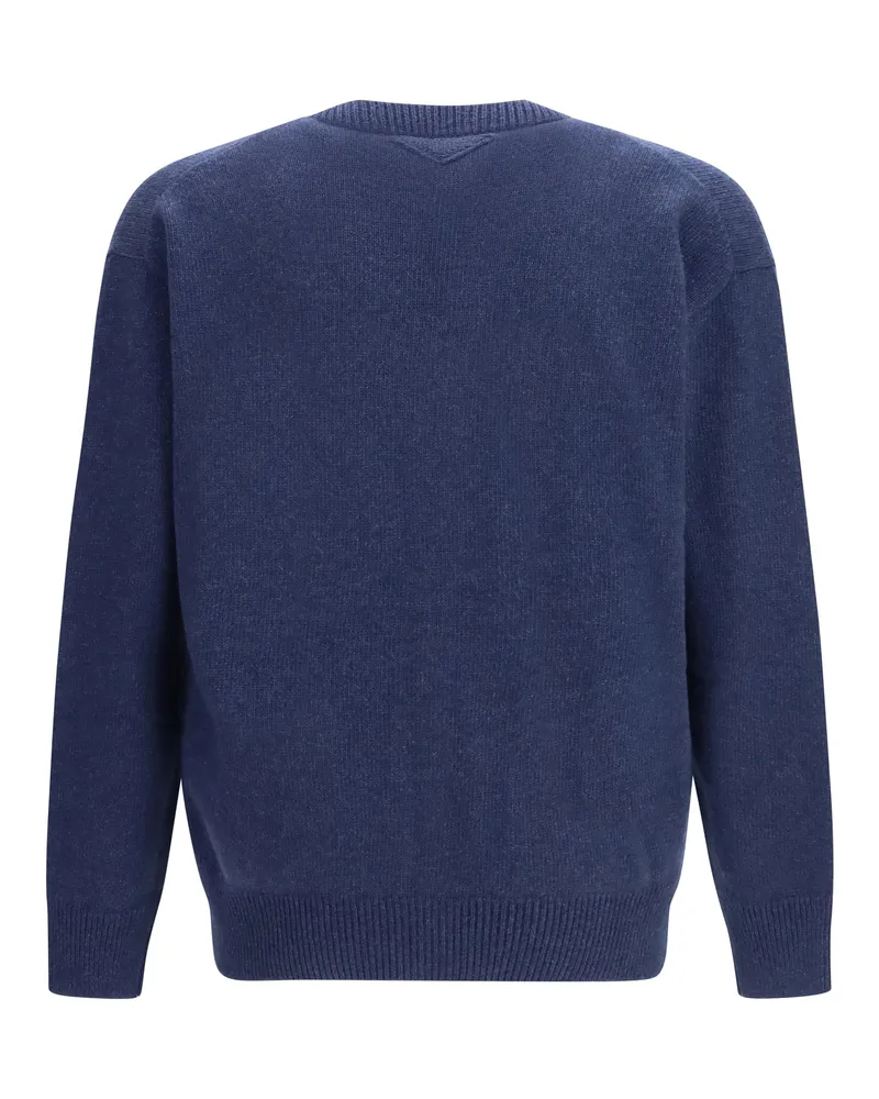 Prada Re-Cashmere V-Neck Cardigan — Navy Navy