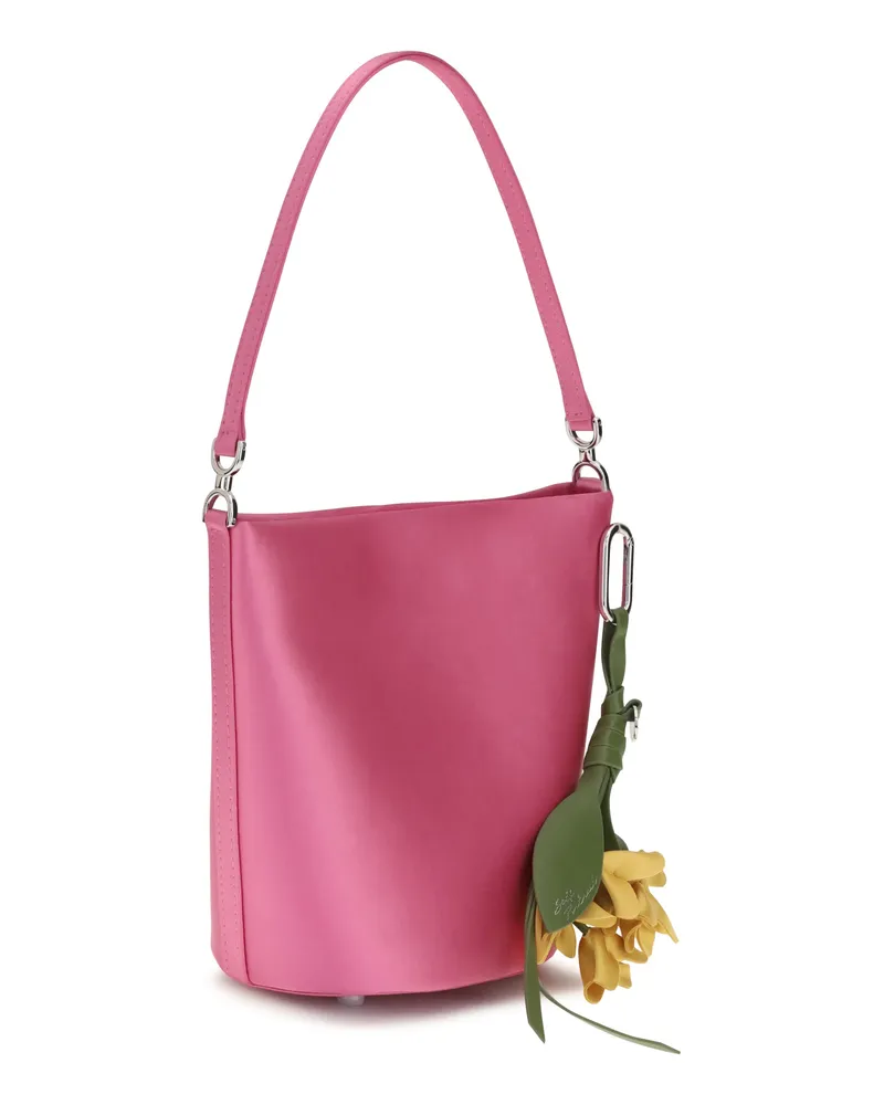 Self-Portrait Women's Satin Bucket Bag Pink Polyester Pink