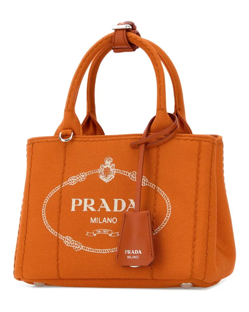 Prada Women's Orange Canvas Mini  Jardiniã¨re Handbag Papaya Borse A Mano Bag Orange