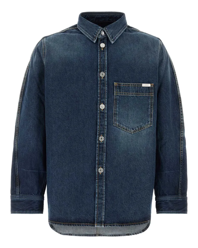 Givenchy Greyblue Exterior: Cotton Camicie Shirt Blue