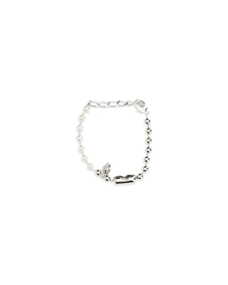 Alexander McQueen Men's White Brass Bracelet White