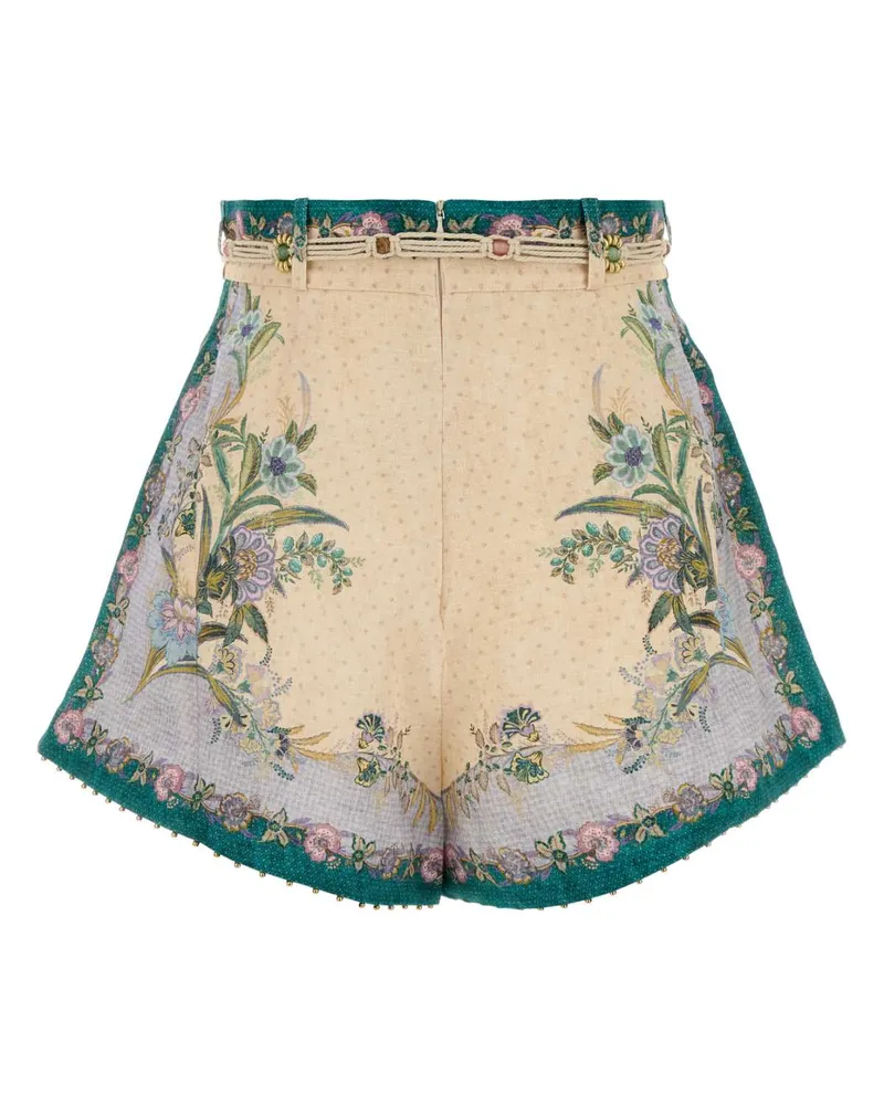 Zimmermann Indra Tuck Bermuda Shorts — Beige Beige