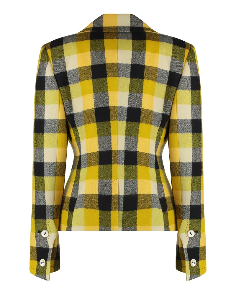 Vivienne Westwood Women's Georgia Wool Jacket With Check Pattern Yellow Blazers Yellow