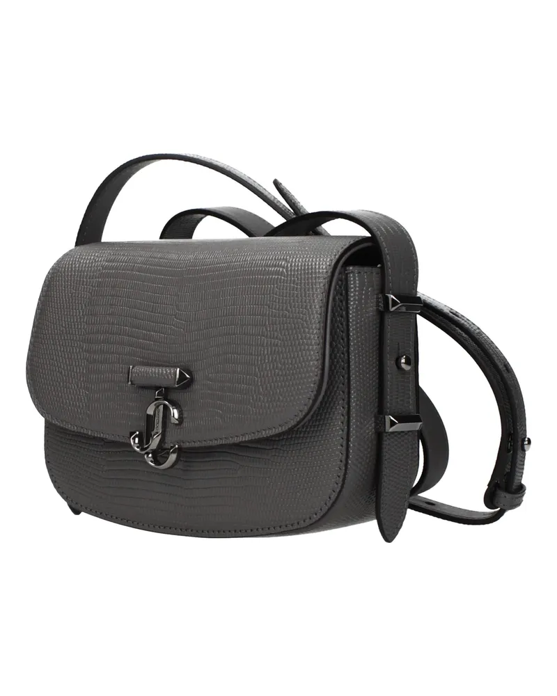 Jimmy Choo Women's Gray Leather Shoulder Bag Gray