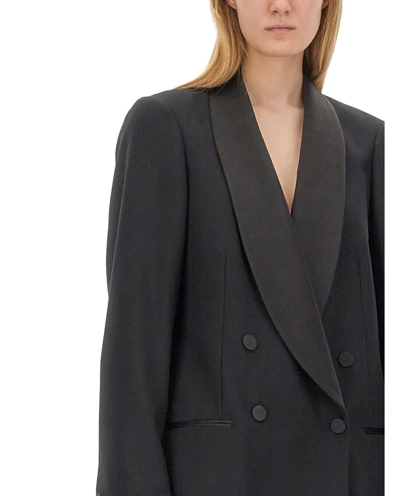 Dries van Noten Double-Breasted Tailored Blazer — Black Black