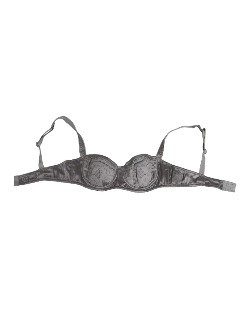 Dolce & Gabbana Women Gray Silk Underwired Balconette Bra Underwear Clothing Gray