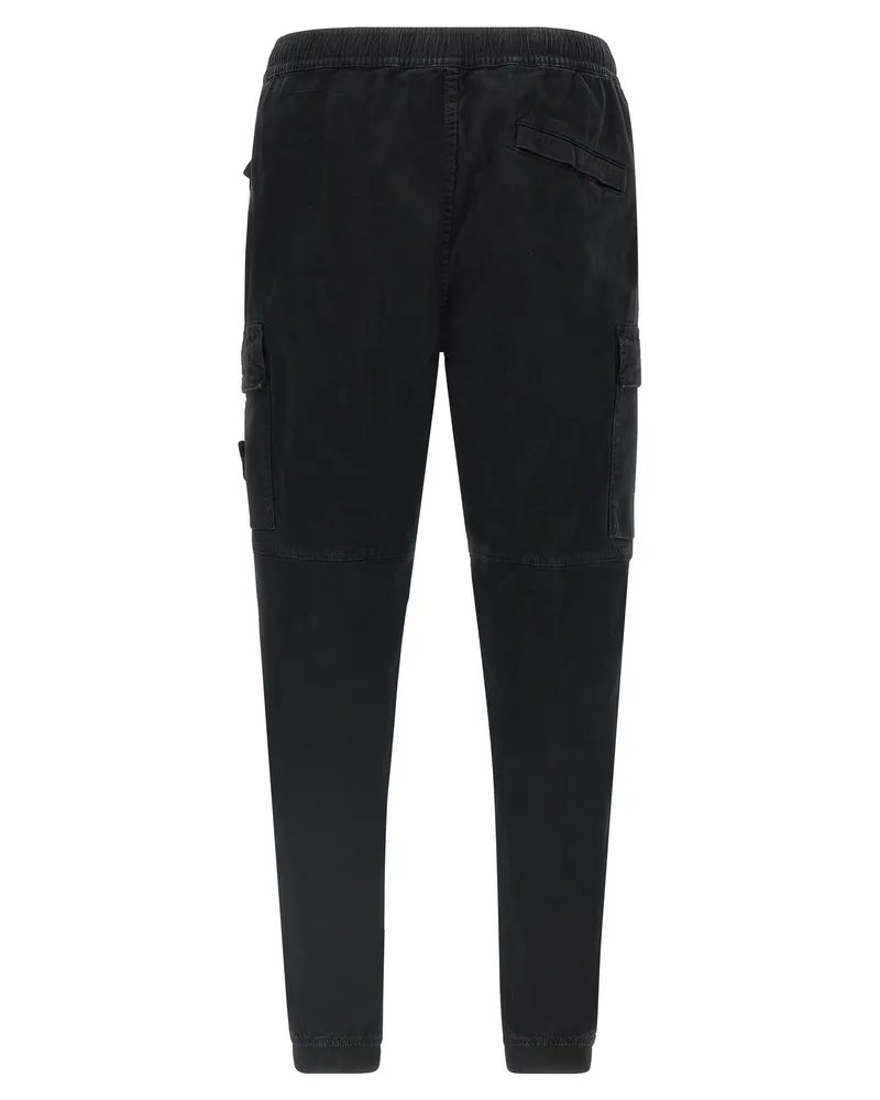 Stone Island Men's Black Cotton Cargo Pants Black