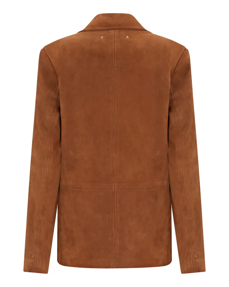 Golden Goose Suede Blazer — Brown Brown