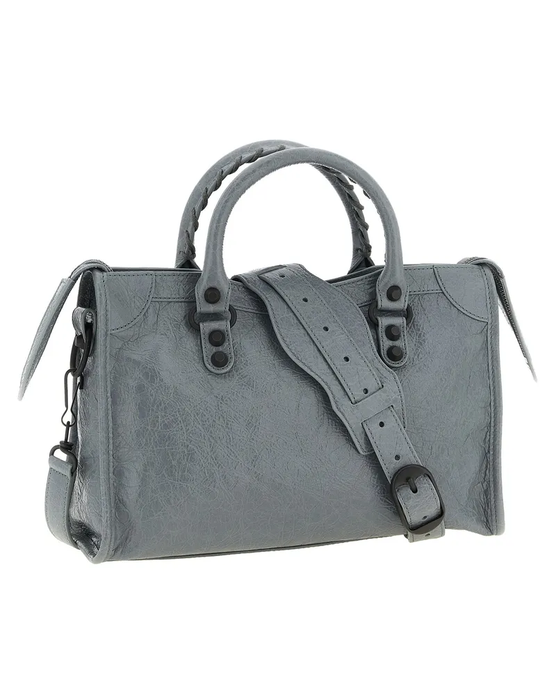 Balenciaga Lambskin Leather Top Handle Bag — Gray Gray