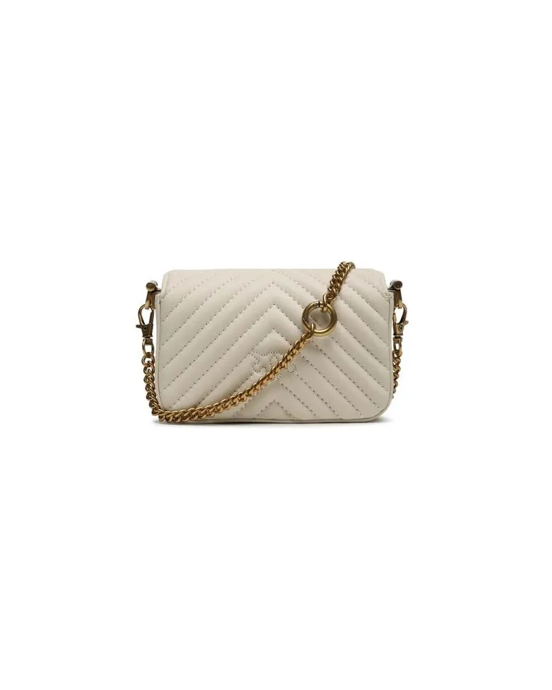 Pinko Women's Crossbody Bag White Sheep Leathe - Crossbody-Bags White