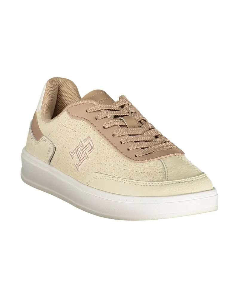 Tommy Hilfiger Logo-Embroidered Sneaker — Beige Beige