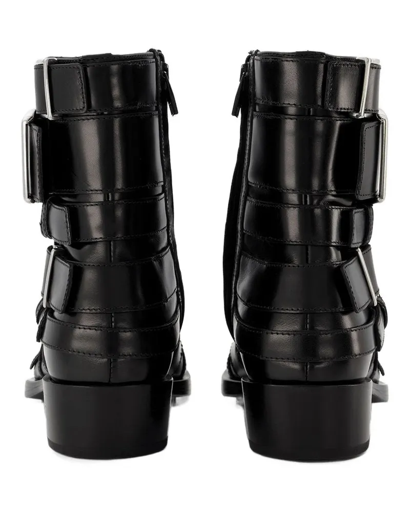 Alexander McQueen Women's Multi-Buckle Leather Boots Black Black
