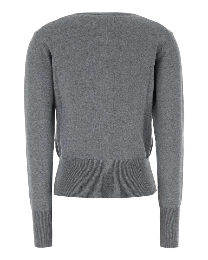 Vivienne Westwood Women's Grey Cotton Blend Bea Cardigan Dark Melange Exterior: Cashmere Maglieria Sweater Gray