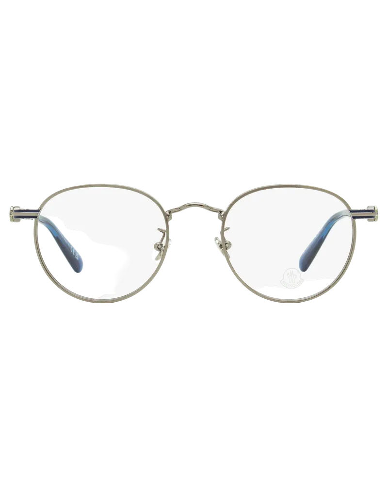 Moncler Men's Oval Eyeglasses Ml5204h 014 Ruthenium-Blue 48mm Metal-Plastic(acetate) Ruthenium/blue Metal/plastic(acetate) Sunglasses Ruthenium