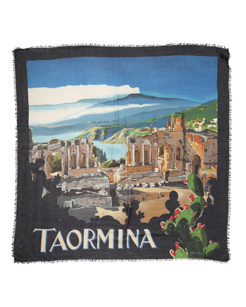 Dolce & Gabbana Multicolor Taormina Modal Shawl 130cm X Men Scarf Cashmere Multicolor