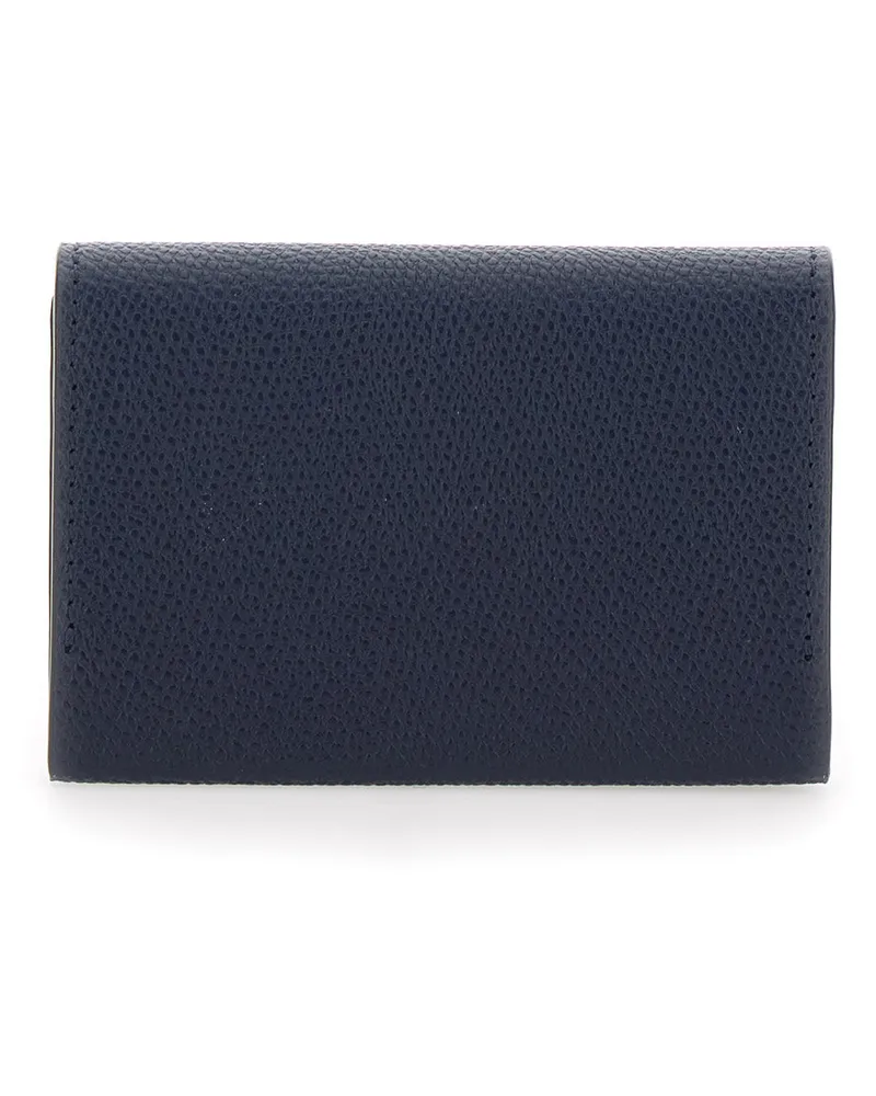 Valentino Garavani Men's Card Holder Vlogo Black Grained Leather Accessory Black