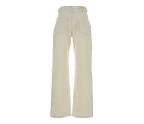 Women's White Denim Jeans Blanc Creme Exterior: Cotton