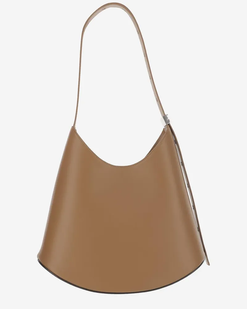 Jil Sander Women's Eldorado Medium Leather Shoulder Bag Brown Calfskin Brown
