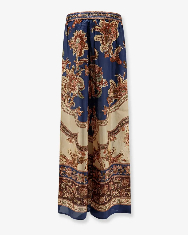 Zimmermann Women's Trousers Aster Silk Beige Navy